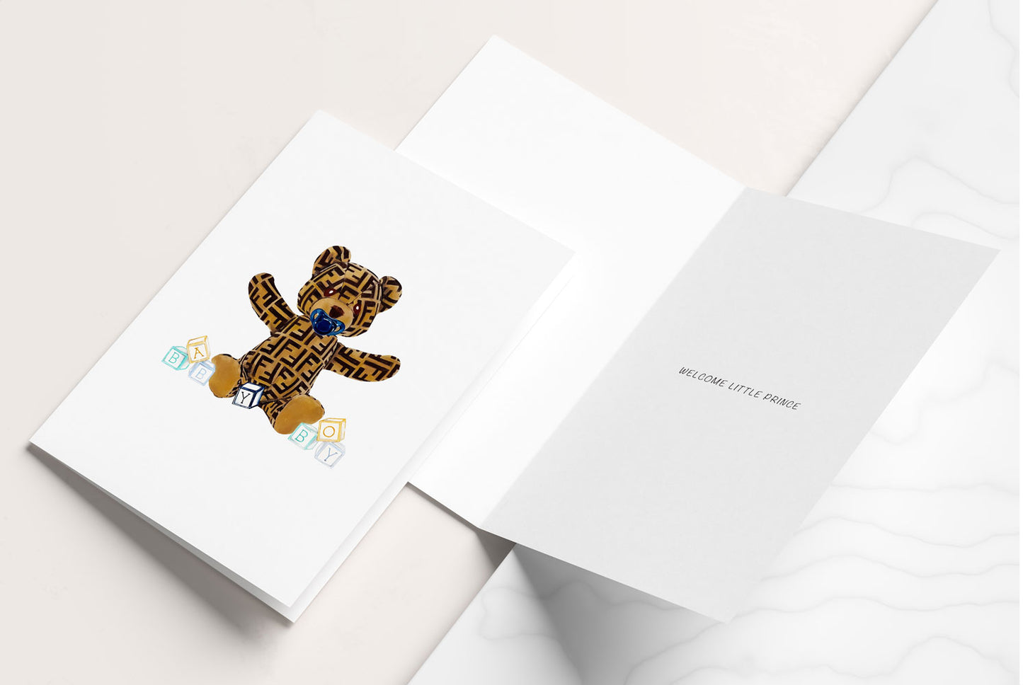 Baby Boy Bear Greeting Card