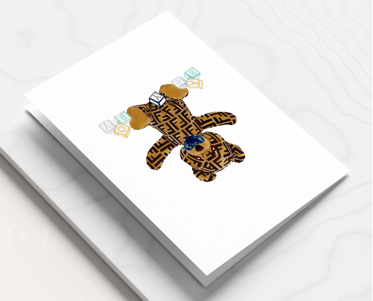 Baby Boy Bear Greeting Card